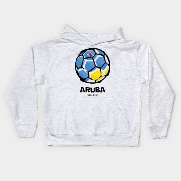 Aruba Football Country Flag Kids Hoodie by KewaleeTee